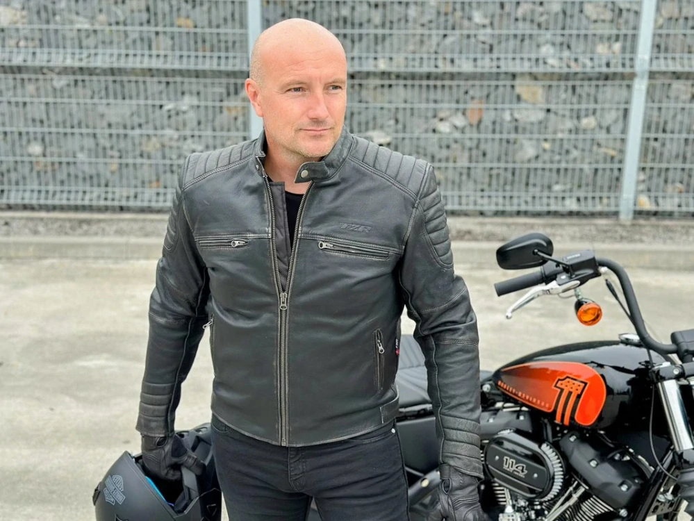 TXR Bunda na motorku Vintage šedá XL