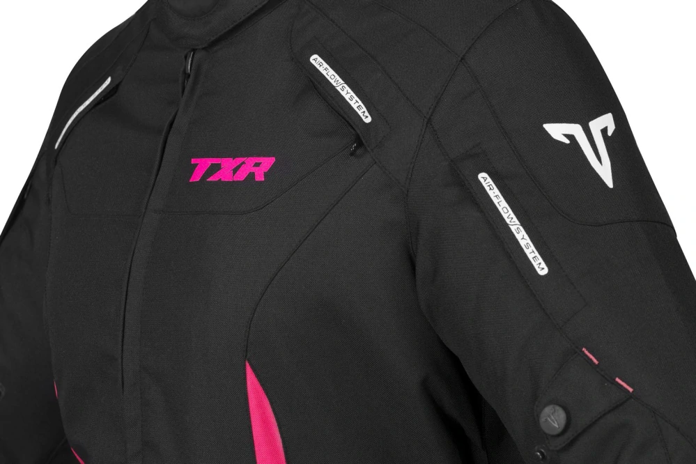 TXR Dámská bunda na motorku Elisa černo-růžová S