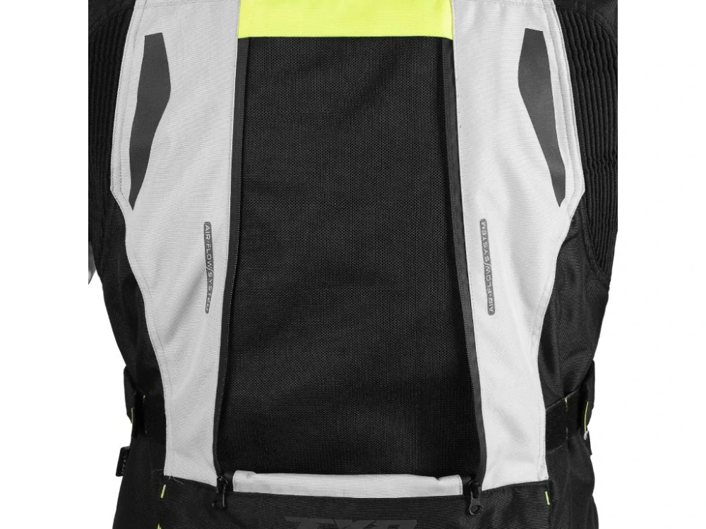 TXR Dámská bunda na motorku Expedition černo-šedo-fluo žlutá L