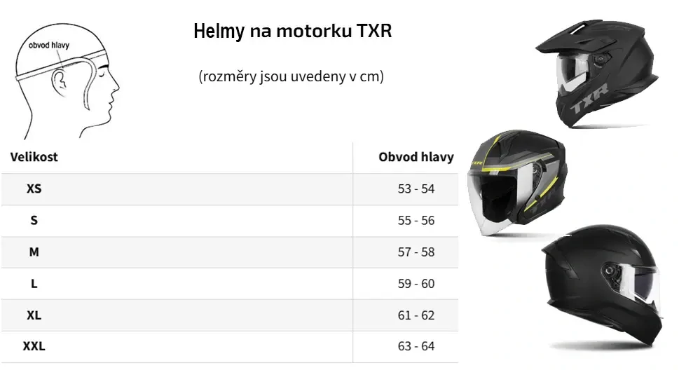 TXR Otevřená helma na motorku Spirit černá matná XS