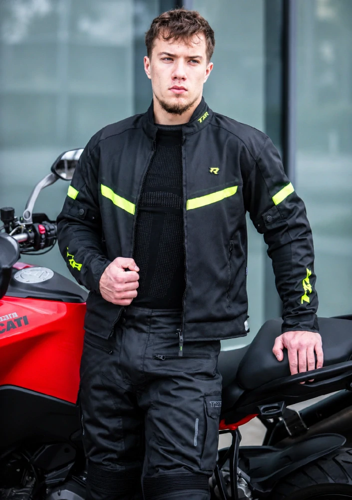 TXR Bunda na motorku Breeze černo-fluo žlutá M