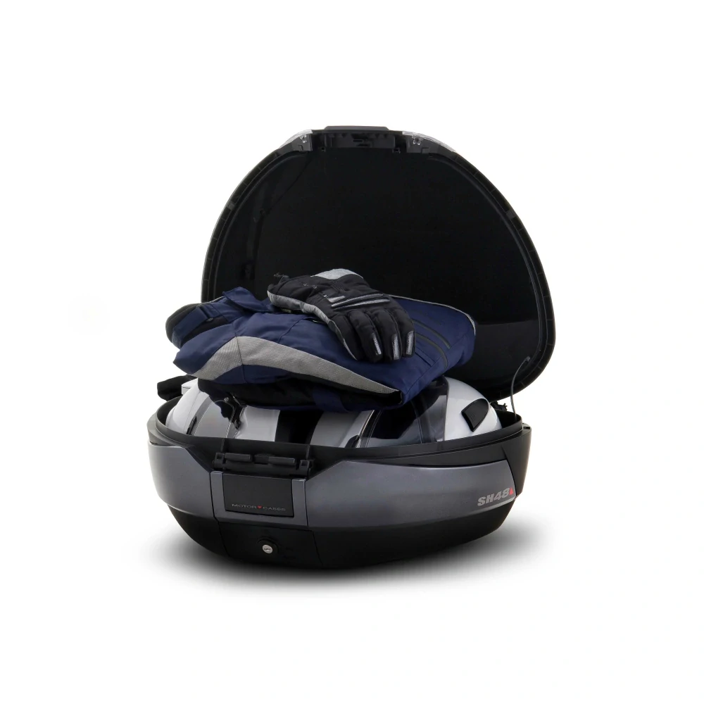 SHAD Topcase - s barevným krytem SH48 Karbon se zámkem PREMIUM SMART