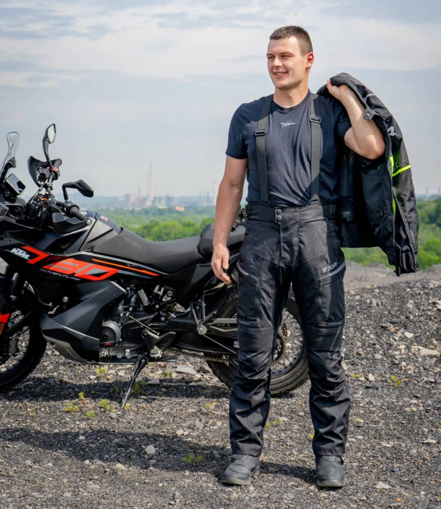 TXR Kalhoty na motorku Expedition černé XXL