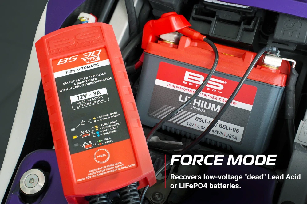 BS-BATTERY Nabíječka akumulátorů SMART BS30MAX (vhodné i pro lithium) 12V 3A