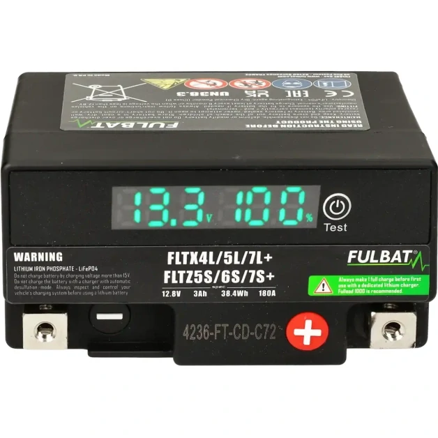 FULBAT FLTX4L/5L/7L+ FLTZ5S/6S/7S+ 12V 3Ah 180A P+ LiFePO4 lithiová motobaterie