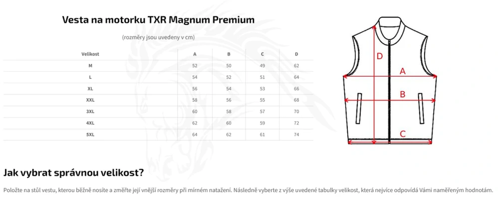 TXR Kožená vesta na motorku Magnum Premium L