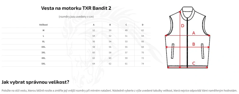 TXR Kožená vesta na motorku Bandit 2 L