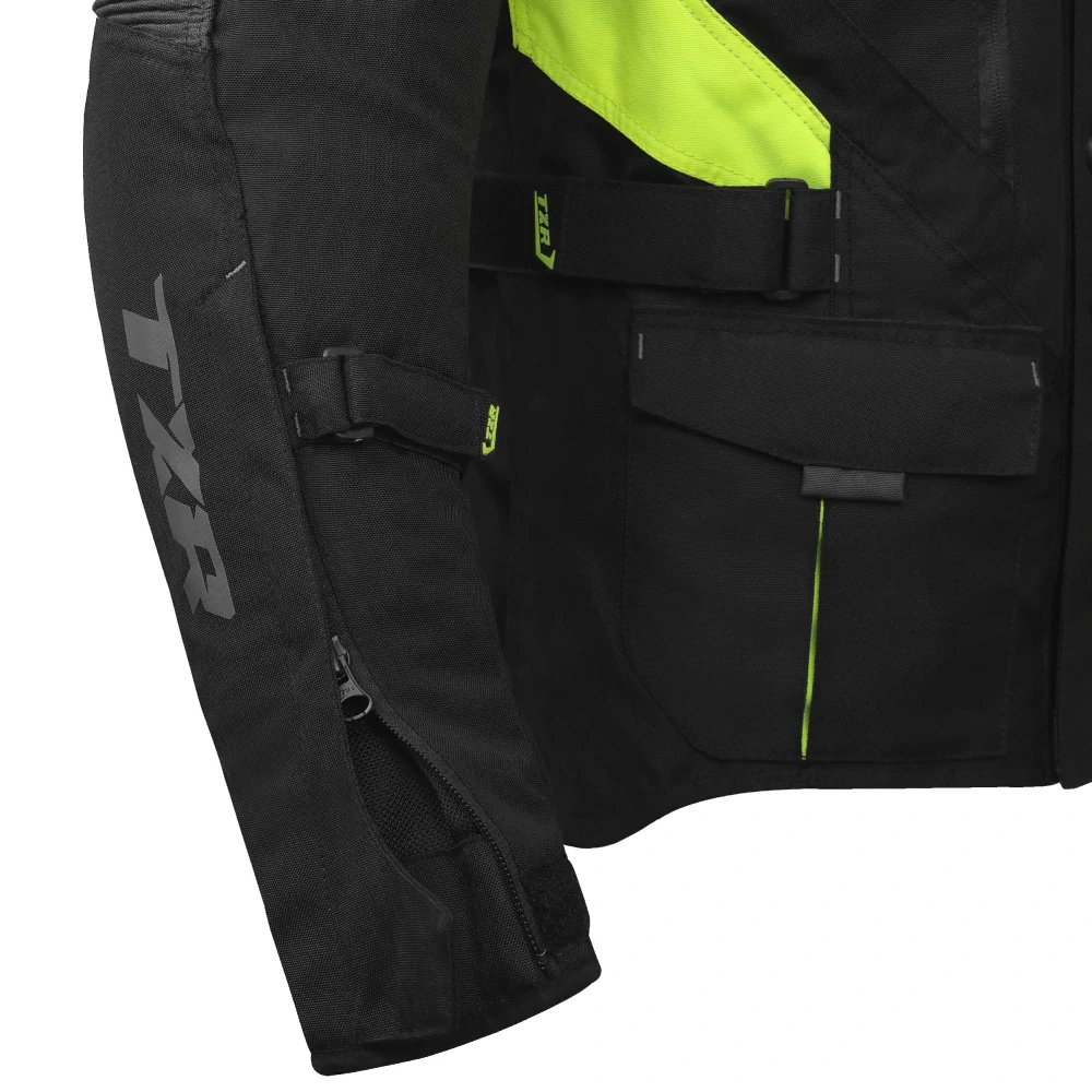 TXR Bunda na motorku Compass černo-šedo-fluo žlutá XXL