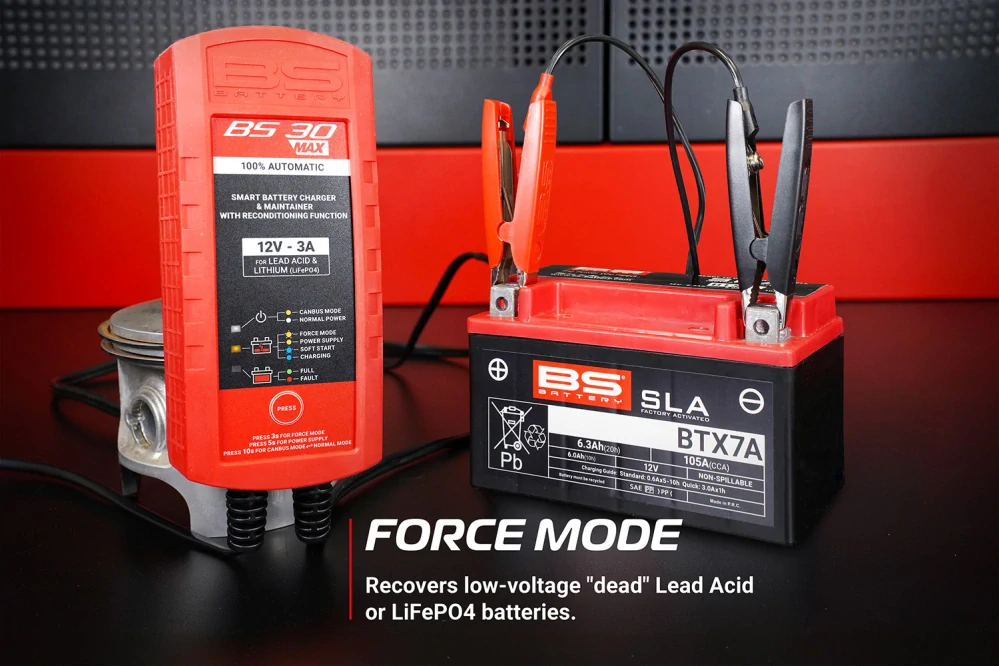 BS-BATTERY Nabíječka akumulátorů SMART BS30MAX (vhodné i pro lithium) 12V 3A