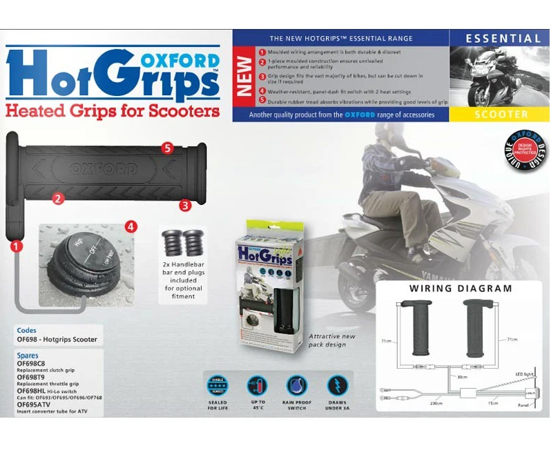 OXFORD Vyhřívané gripy OF772 Hotgrips SCOOTER 22mm