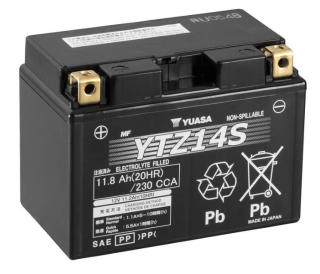 YUASA Motobaterie HP MF AGM YTZ14S 12V 11,2Ah 230A (150x87x110mm) T11 "+ L"