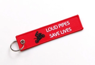 TXR Textilní klíčenka Loud pipes save lives