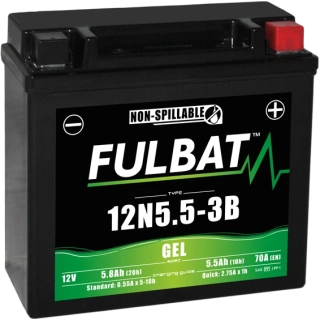 FULBAT 12N5.5-3B 12V 5,5Ah 70A 135x60x130mm P+ GEL bezúdržbová motobaterie