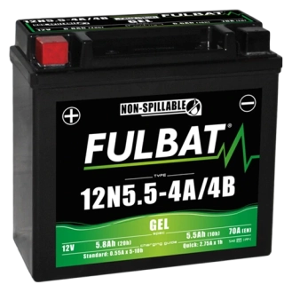 FULBAT 12N5.5-4A 12V 5,5Ah 70A 135x60x130mm L+ GEL bezúdržbová motobaterie