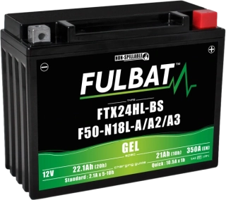 FULBAT FTX24HL-BS / F50-N18L-A/A2/A3 12V 21Ah 350A 205x87x162mm P+ GEL bezúdržbová motobaterie