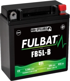 FULBAT FB5L-B 12V 5Ah 65A (YB5L-B) 120x60x130mm P+ GEL bezúdržbová motobaterie