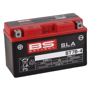 BS-BATTERY BT7B-4 12V 6,5Ah 110A (YT7B-4) 150x65x93mm L+ AGM bezúdržbová motobaterie