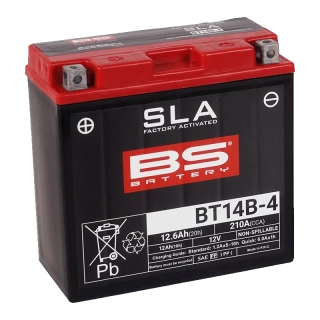 BS-BATTERY BT14B-4 12V 12Ah 210A (YT14B-4) 150x69x145mm L+ AGM bezúdržbová motobaterie