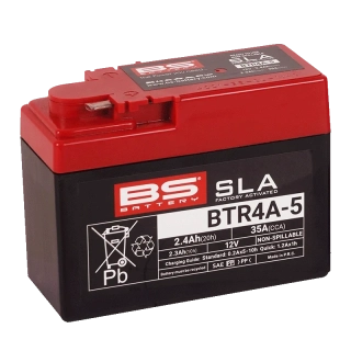 BS-BATTERY BTR4A-5 12V 2.3Ah 35A (YTR4A-5) 113x48x85mm póly na levé straně AGM bezúdržbová motobaterie