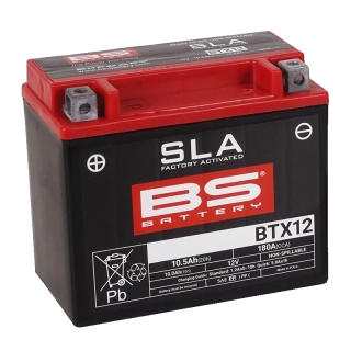 BS-BATTERY BTX12 12V 10Ah 180A (YTX12) 150x87x130mm L+ AGM bezúdržbová motobaterie