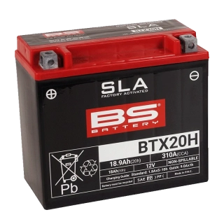 BS-BATTERY BTX20H 12V 18Ah 310A (YTX20) 175x87x155mm L+ AGM bezúdržbová motobaterie