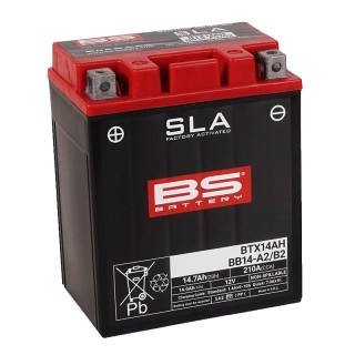 BS-BATTERY BTX14AH / BB14-A2/B2 12V 14Ah 210A (YTX14AH, YB14-A2, YB14-B2) 135x90x164mm L+ AGM bezúdržbová motobaterie