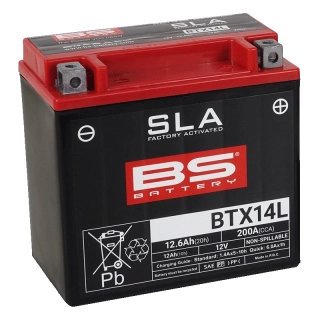 BS-BATTERY BTX14L 12V 12Ah 200A (YTX14L) 150x87x145mm P+ AGM bezúdržbová motobaterie