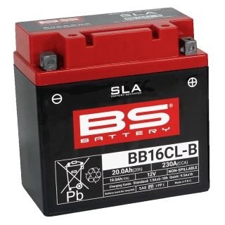 BS-BATTERY BB16CL-B 12V 19Ah 230A (YB16CL-B) 175x100x175mm P+ AGM bezúdržbová motobaterie