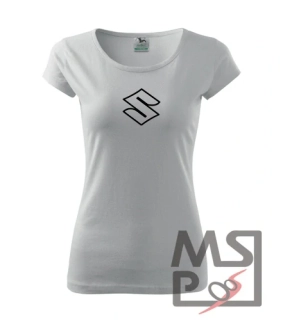 Dámské triko s motivem Suzuki M bílé