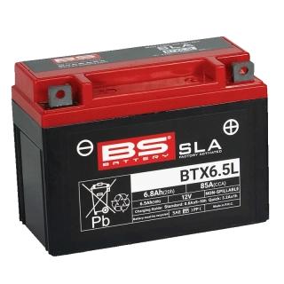 BS-BATTERY BTX6.5L 12V 6,5Ah 85A 139x66x102mm P+ AGM bezúdržbová motobaterie