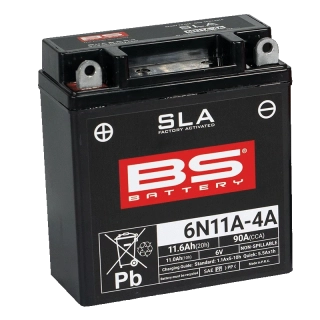 BS-BATTERY 6N11A-4A 6V 11Ah 90A 121x58x130mm L+ AGM bezúdržbová motobaterie