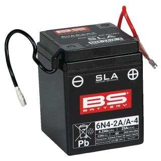 BS-BATTERY 6N4-2A/A-4 6V 4Ah 25A (6N4-2A, 6N4-2A-4) 71x71x93mm P+ AGM bezúdržbová motobaterie