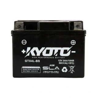 KYOTO GTX4L-BS 12V 4Ah 50A 114x71x86mm P+ AGM bezúdržbová motobaterie