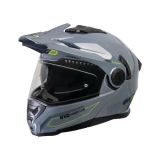 GARIBALDI Přilba G110 Adventure výklopná lesklá šedá S