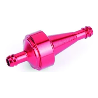 Palivový filtr na motorku 6 mm (1/4") rozebíratelný červený