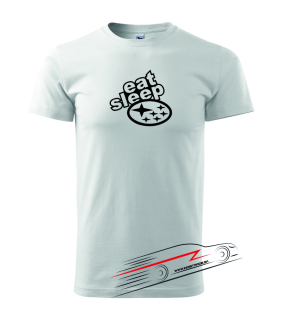 Pánské triko s motivem 001 Subaru Eat sleep