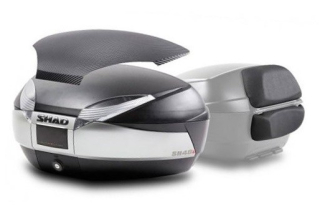 SHAD Vrchní kufr na motorku SH48 Nový titan vč. opěrky, Karbonového víka a zámku PREMIUM lock