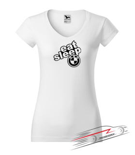 Dámské triko s motivem eat sleep BMW