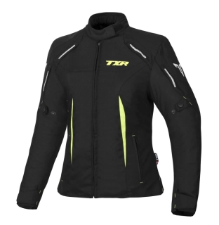 TXR Dámská bunda na motorku Elisa černo-fluo žlutá L
