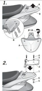 SHAD Montážní sada pro horní kufr Top master V0BV22ST PIAGGIO BEVERLY 125 / 200 '02