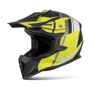 TXR Motokrosová helma Fury černo-šedo-bílo-žlutá XXL