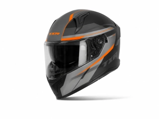 TXR Integrální helma na motorku Raptor černo-šedo-fluo oranžová L